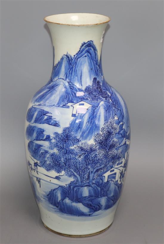 A Chinese blue and white vase height 44cm